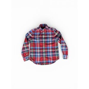 Ralph Lauren Shirt Boys size 10-12 Plaid Casual Button Down Classic Preppy (P1)